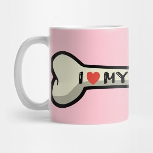 I love my Yorkie Bone Typography Design Mug